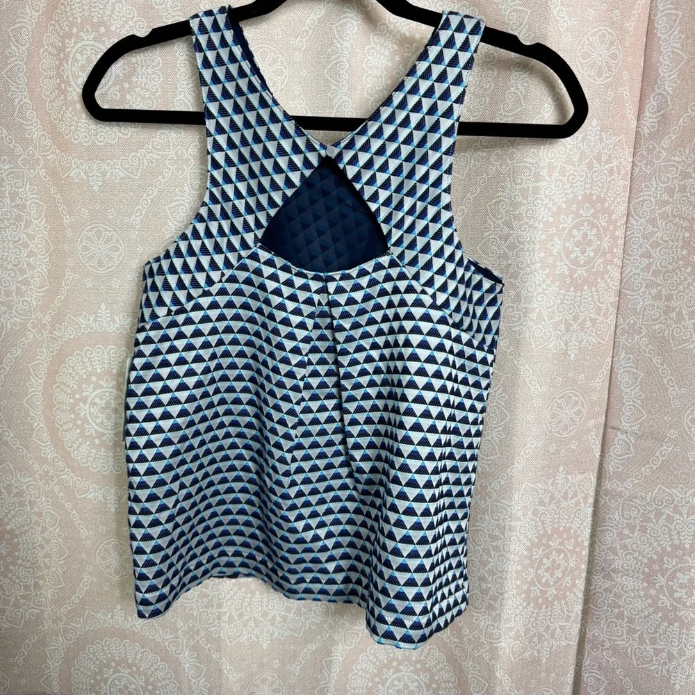 NWT Anthropologie HD in Paris Tiled Jacquard Tank Geometric Triangular Pattern